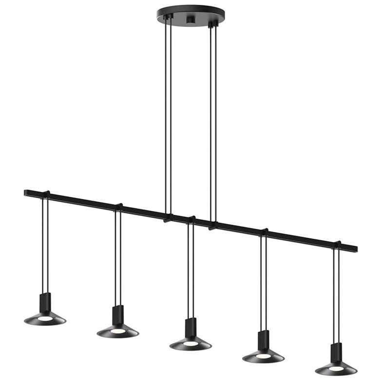 Image 1 Suspenders - 36" Satin Black Linear Pendant With Reflector Luminaires