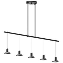 Suspenders - 36&quot; Satin Black Linear Pendant With Reflector Luminaires