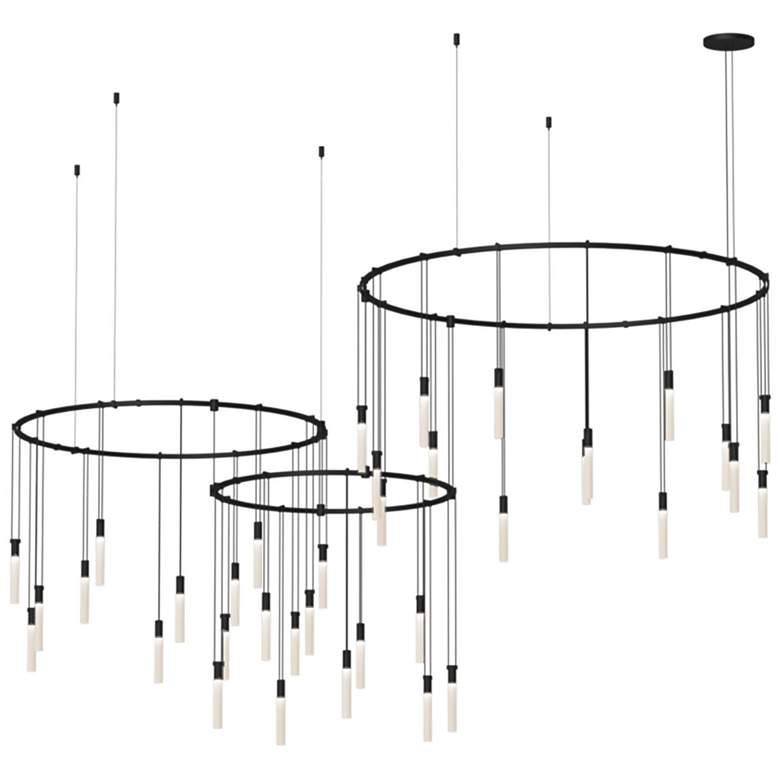 Image 1 Suspenders 40" Wide 36-Light Satin Black LED Pendant