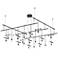 Suspenders 48" 2-Tier Satin Black Grid Pendant With Crystal Luminaires