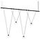 Suspenders 48"W Satin Black Linear V-Line Etched Glass Cone Luminaires