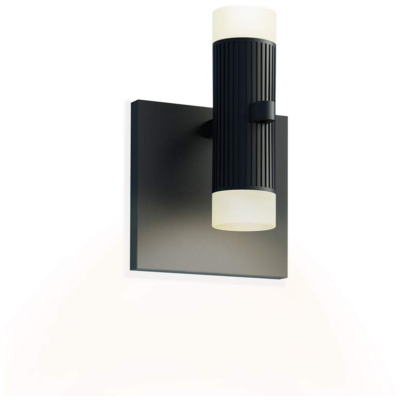 Image 1 Suspenders 5.75" High Satin Black LED Wall Sconce