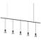 Suspenders 72" Satin Black Linear Pendant With Parasol Shade Cylinders