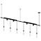 Suspenders 73" Wide 2-Bar Satin Black In-Line Linear Pendant