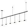 Suspenders 73" Wide Satin Black 2-Bar Linear Pendant