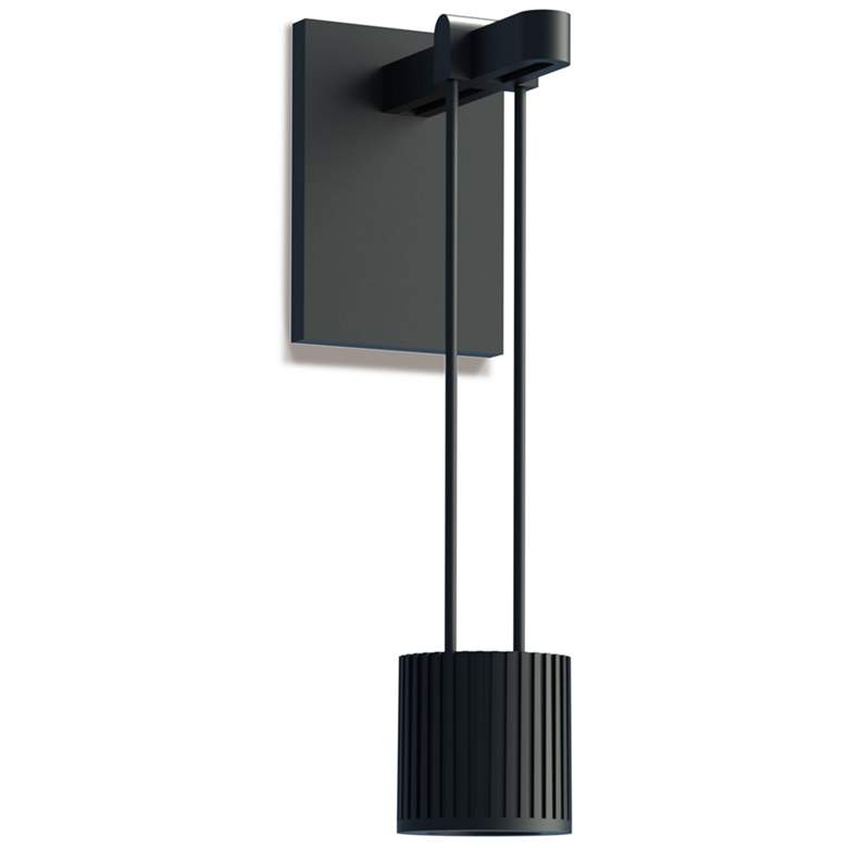 Image 1 Suspenders 8 inch High Satin Black LED Wall Sconce
