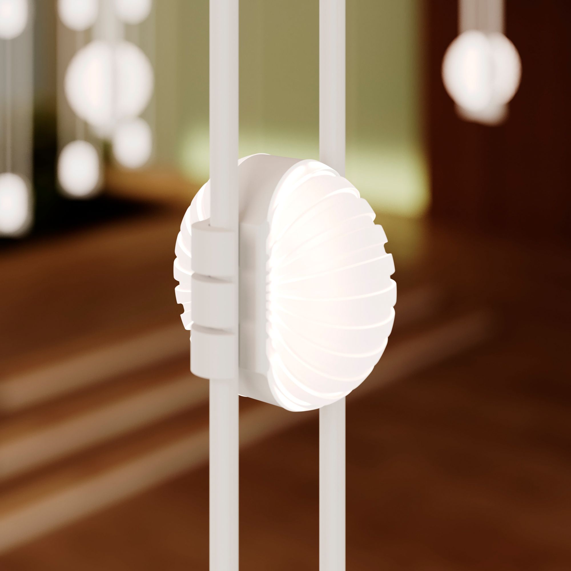 Image 6 Suspenders 82.5"W 4-Tier Tri-Bar Satin White Crystal Ladder Luminaires more views