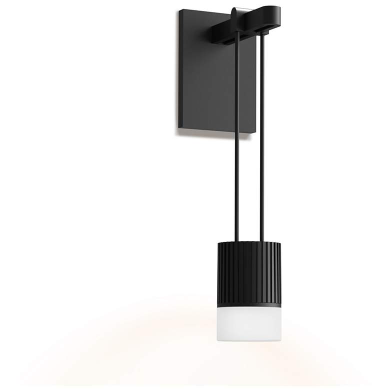 Image 1 Suspenders 9" High Satin Black LED Wall Sconce