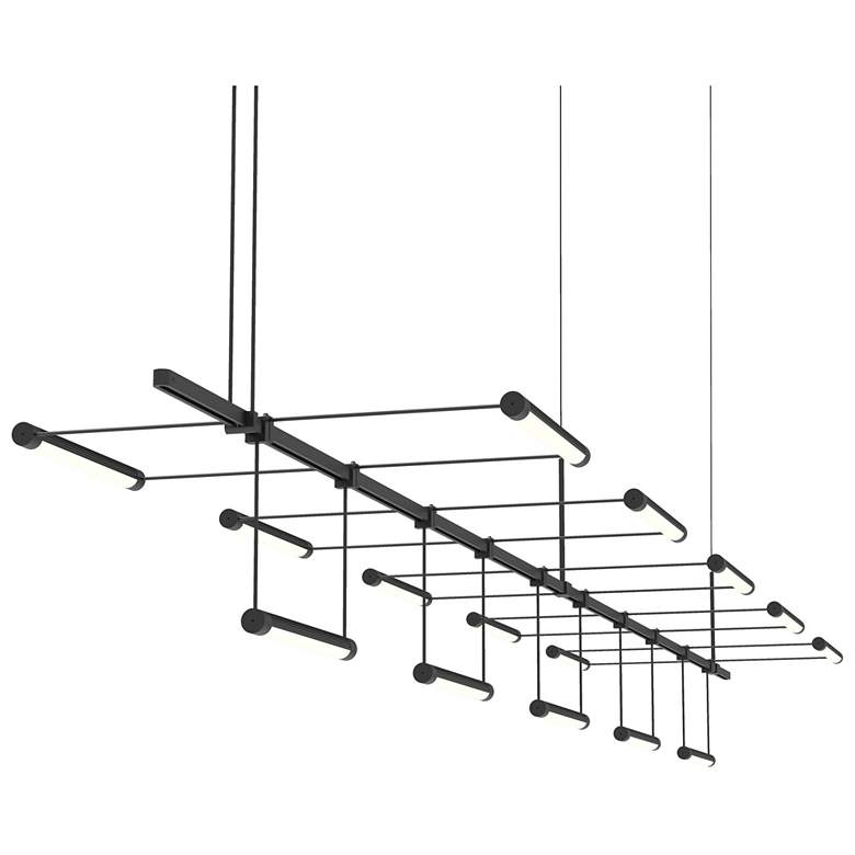 Image 1 Suspenders 96" Satin Black Linear Pendant With Rotational Luminaires