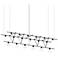 Suspenders 96" Satin Black Triangle Truss Pendant With Cylinders