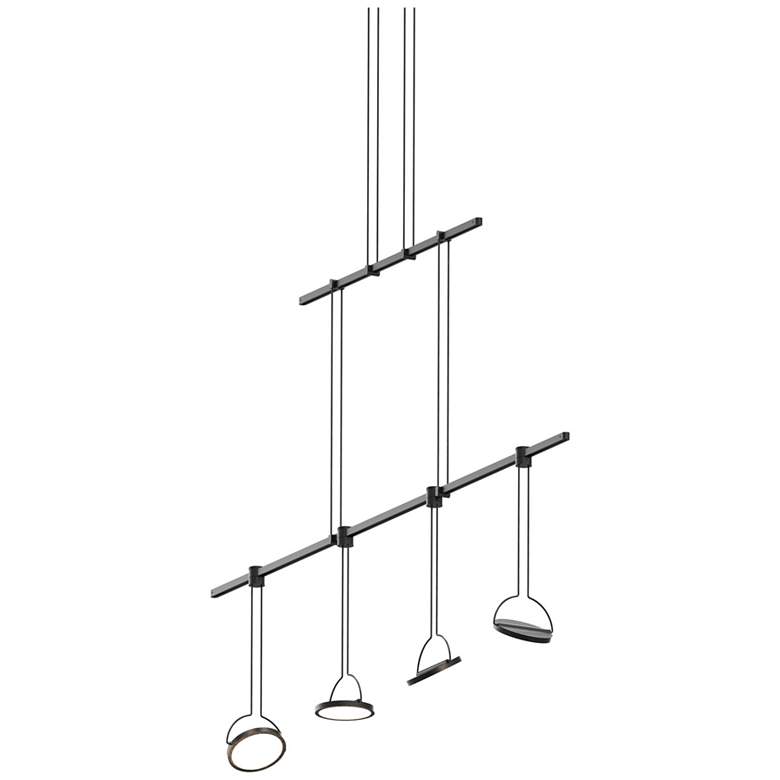 Image 1 Suspenders Light Guide 37" Wide Satin Black 2.Tier Linear Suspension