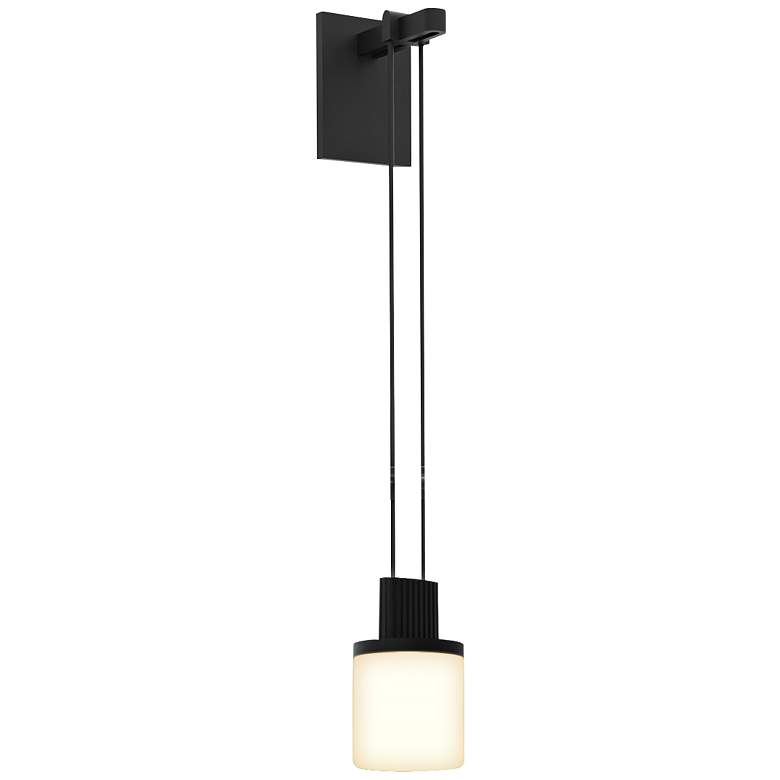 Image 1 Suspenders Mini Single 15 3/4"H Black LED Wall Sconce
