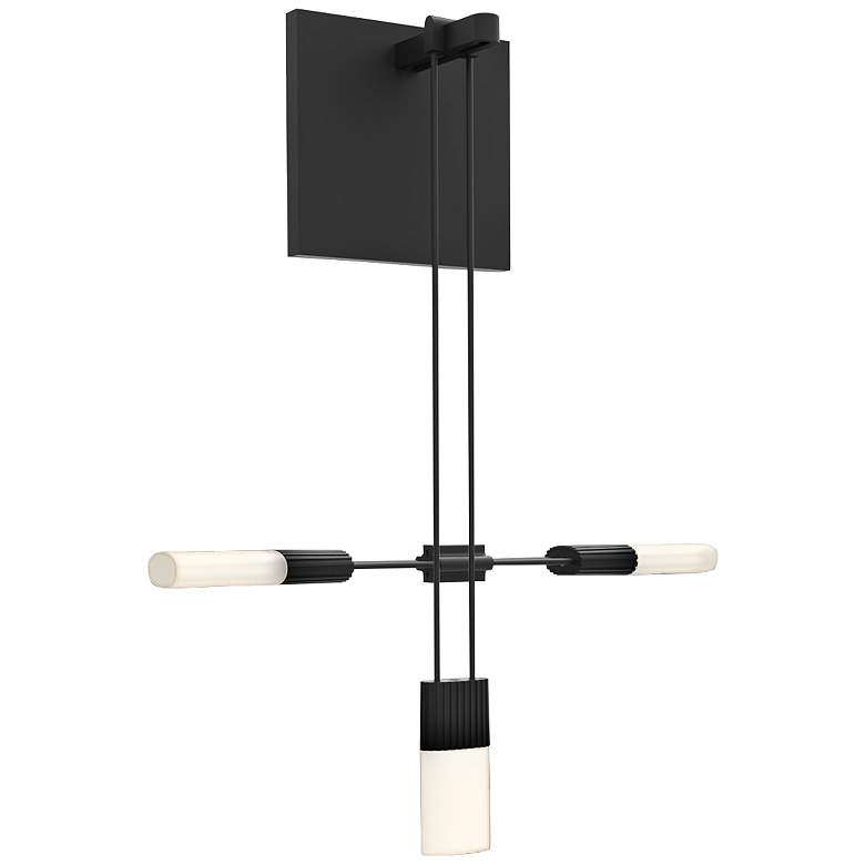 Image 1 Suspenders Standard 15 1/4"H Black LED Wall Sconce