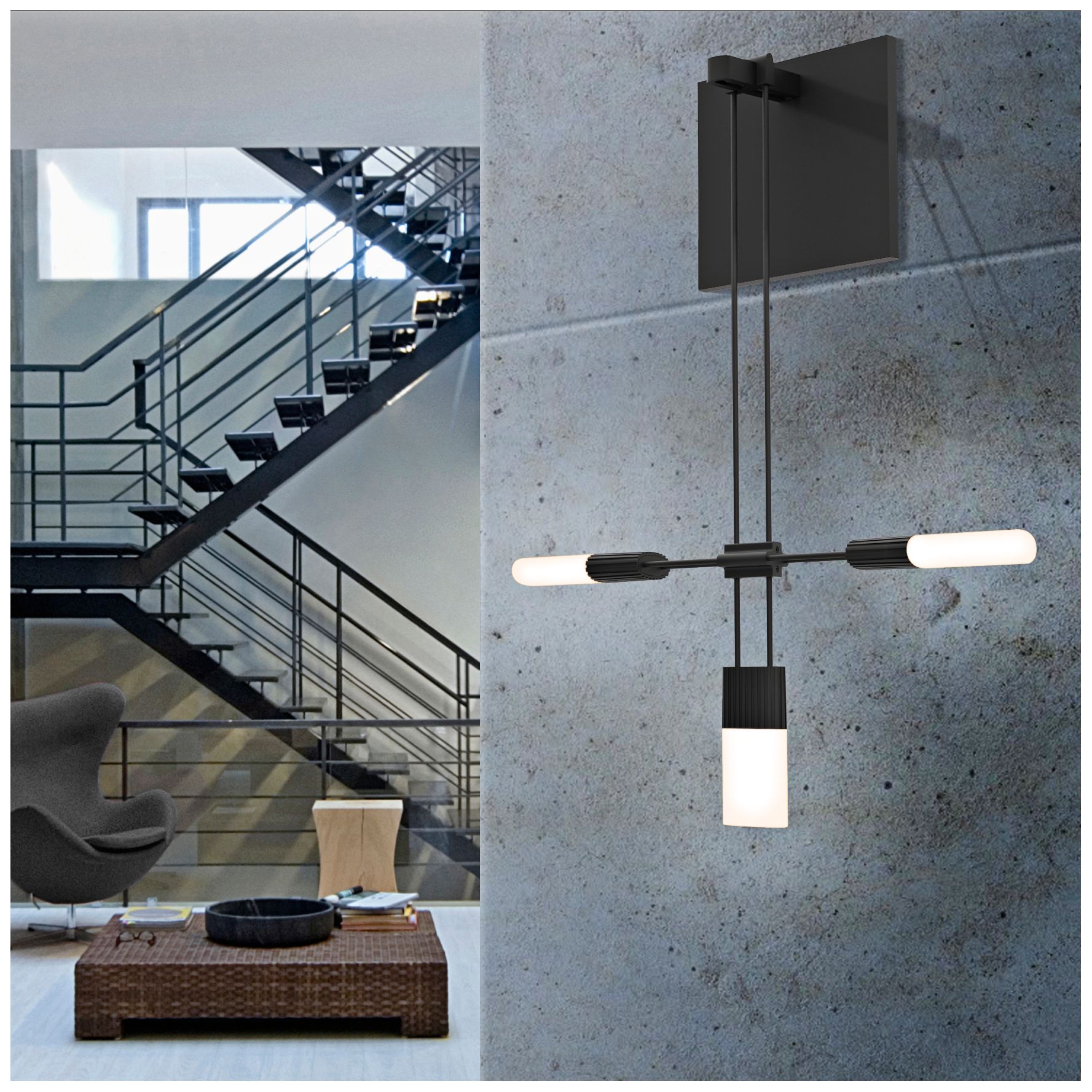 Image 2 Suspenders Standard 15 1/4"H Black LED Wall Sconce more views