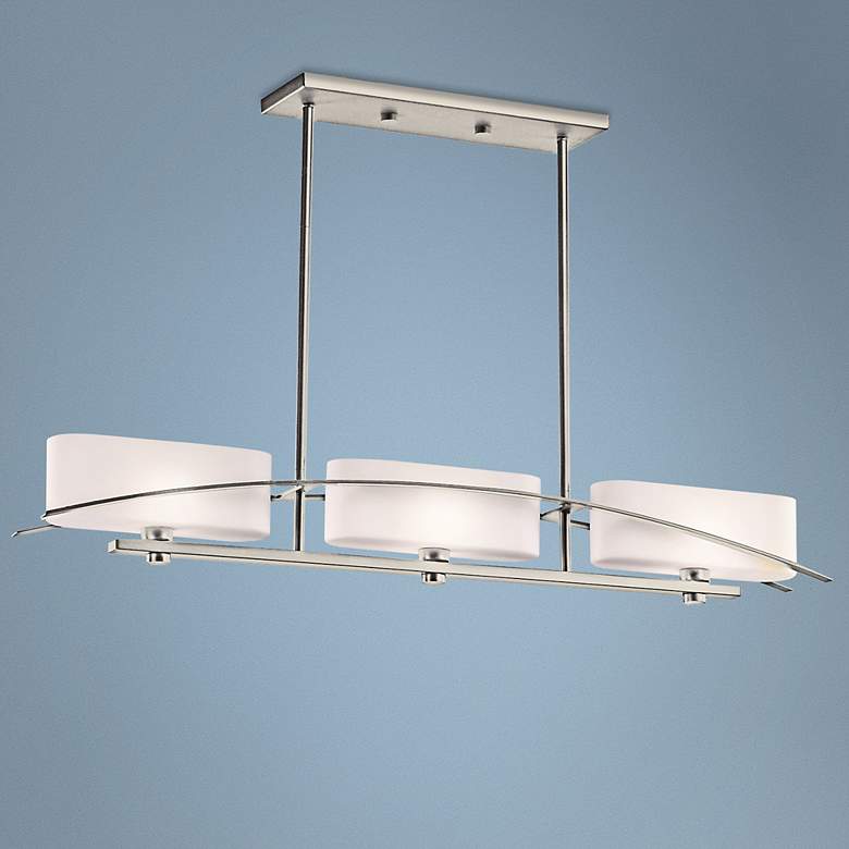 Image 1 Suspension Collection 41 inch Wide Brushed Nickel Island Pendant