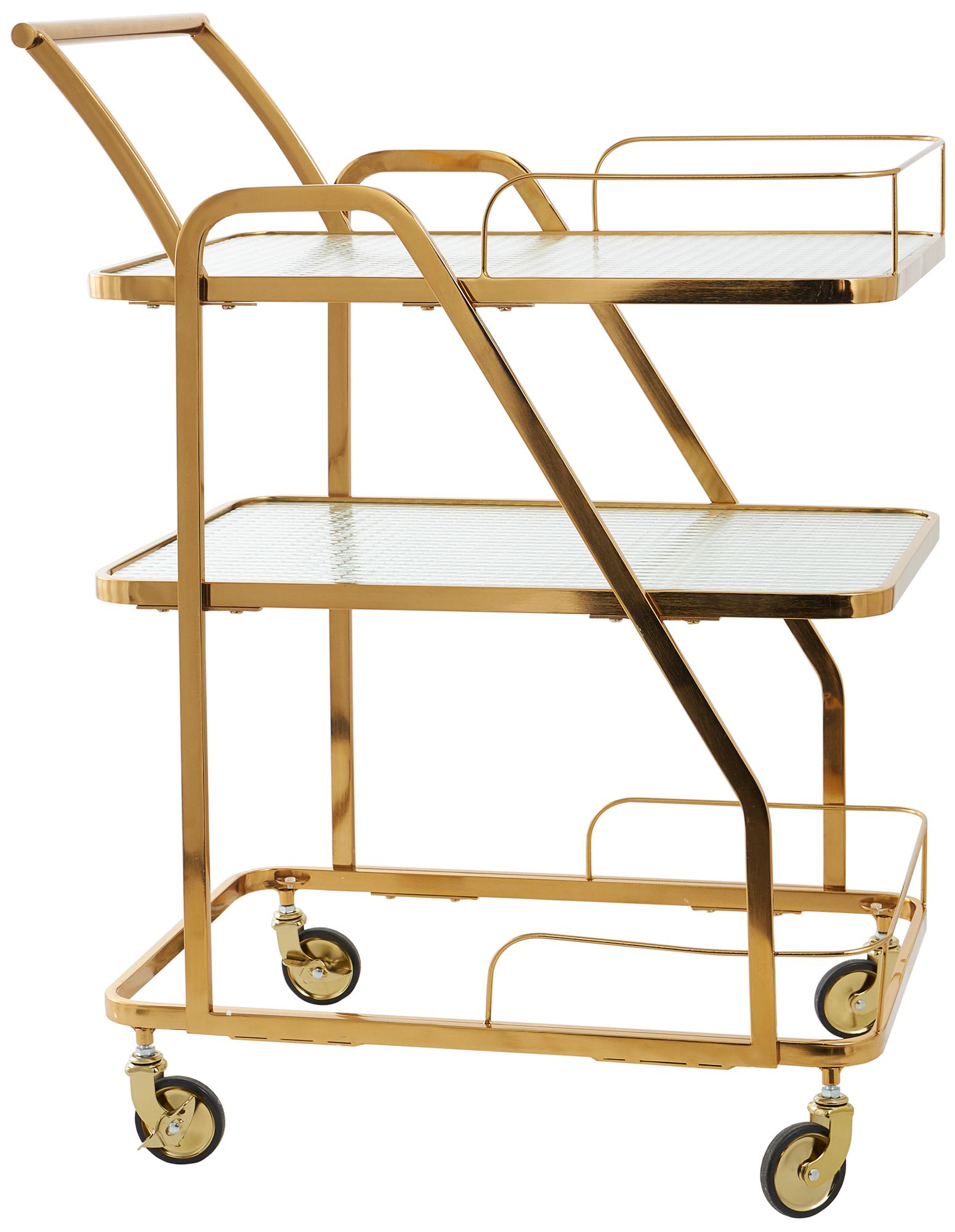 Image 2 Sussex 26 1/2" Wide Gold Metal Glass 3-Tier Bar Cart