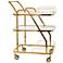 Sussex 26 1/2" Wide Gold Metal Glass 3-Tier Bar Cart