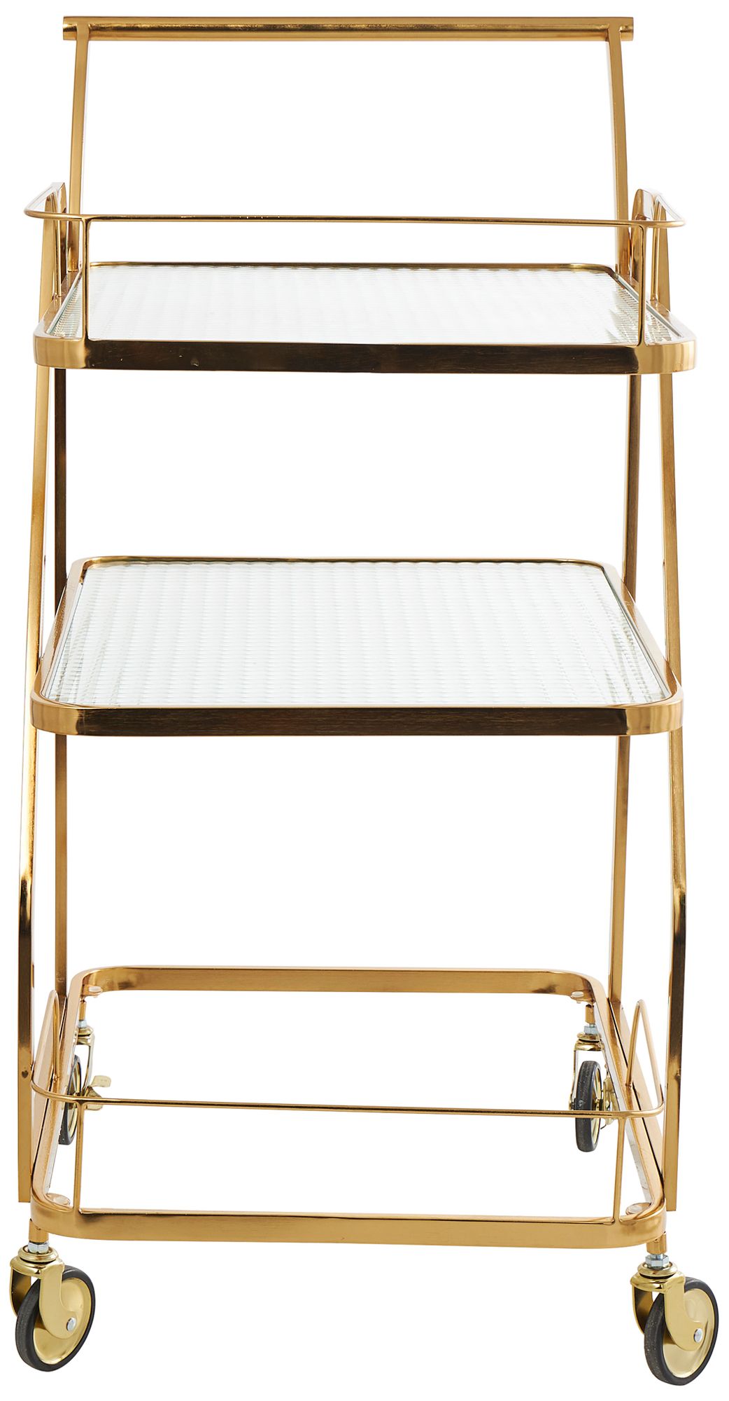 Image 4 Sussex 26 1/2" Wide Gold Metal Glass 3-Tier Bar Cart more views