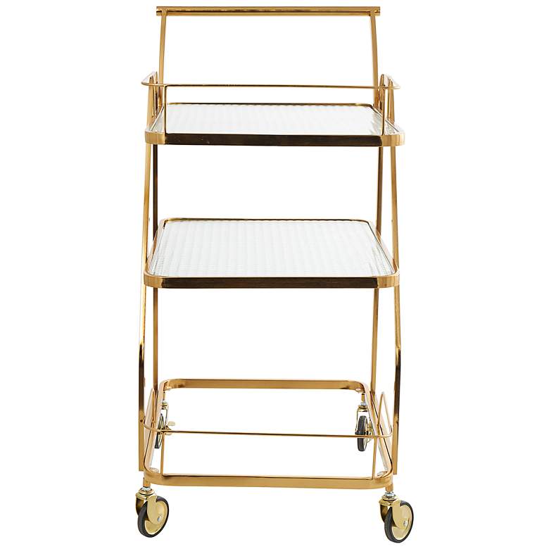 Image 4 Sussex 26 1/2" Wide Gold Metal Glass 3-Tier Bar Cart more views