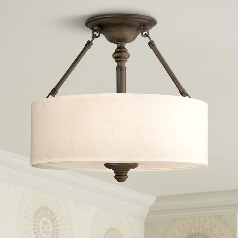 Image 1 Sussex Collection English Bronze 16 inch Wide Ceiling Light