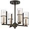 Sussex Court 14 1/2" Wide Smoked Iron 4-Light Ceiling Light