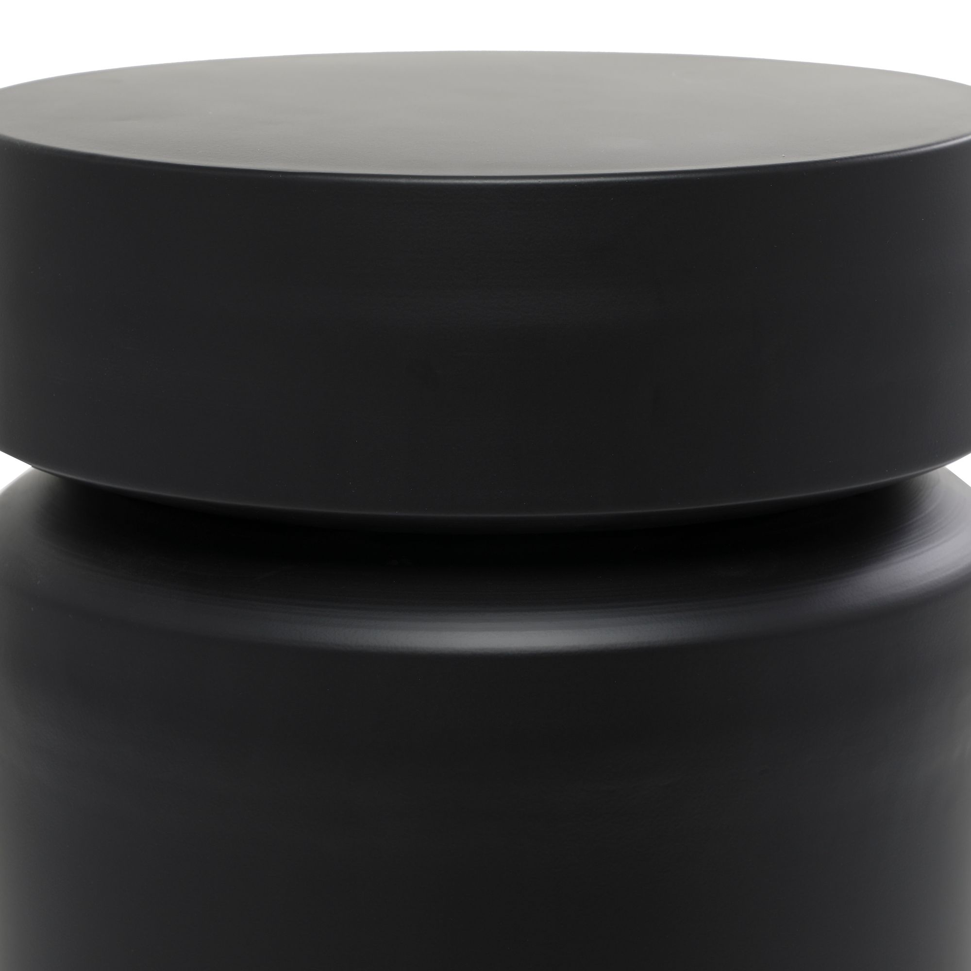 Sutcliffe 13 1/2" Wide Black Iron Drum Accent Table 6373A Lamps Plus