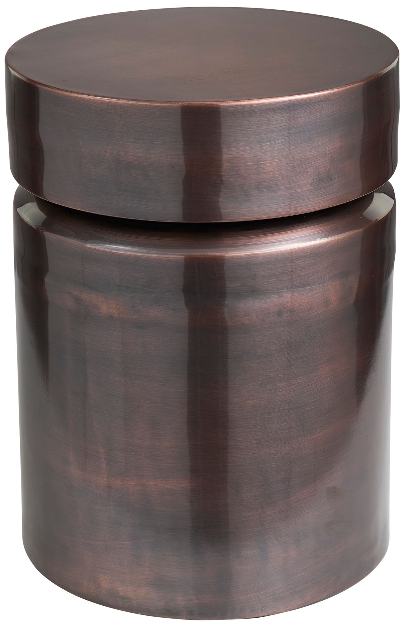 Image 2 Sutcliffe 13 1/2" Wide Dark Copper Iron Drum Accent Table