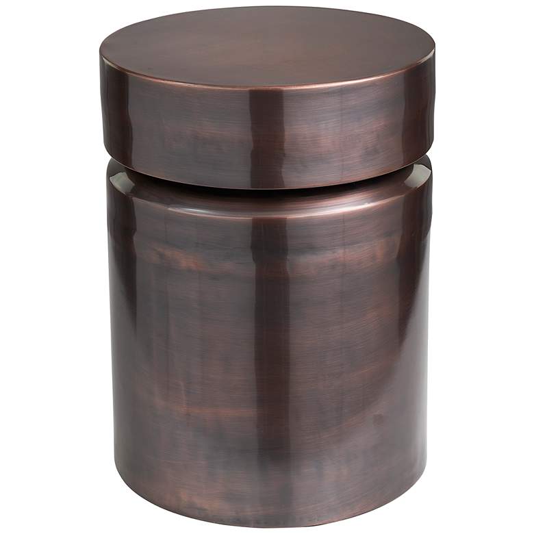 Image 2 Sutcliffe 13 1/2" Wide Dark Copper Iron Drum Accent Table