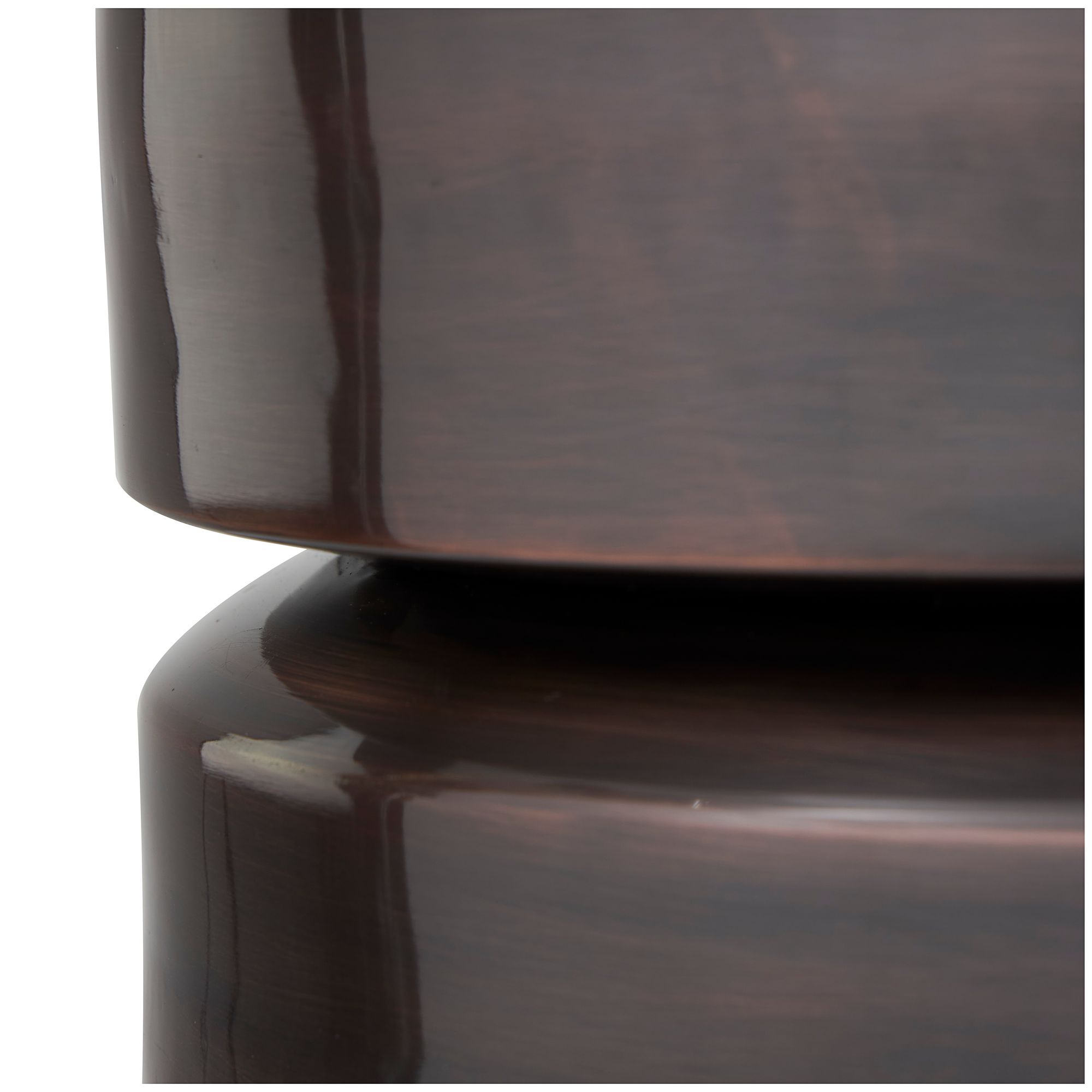 Image 3 Sutcliffe 13 1/2" Wide Dark Copper Iron Drum Accent Table more views