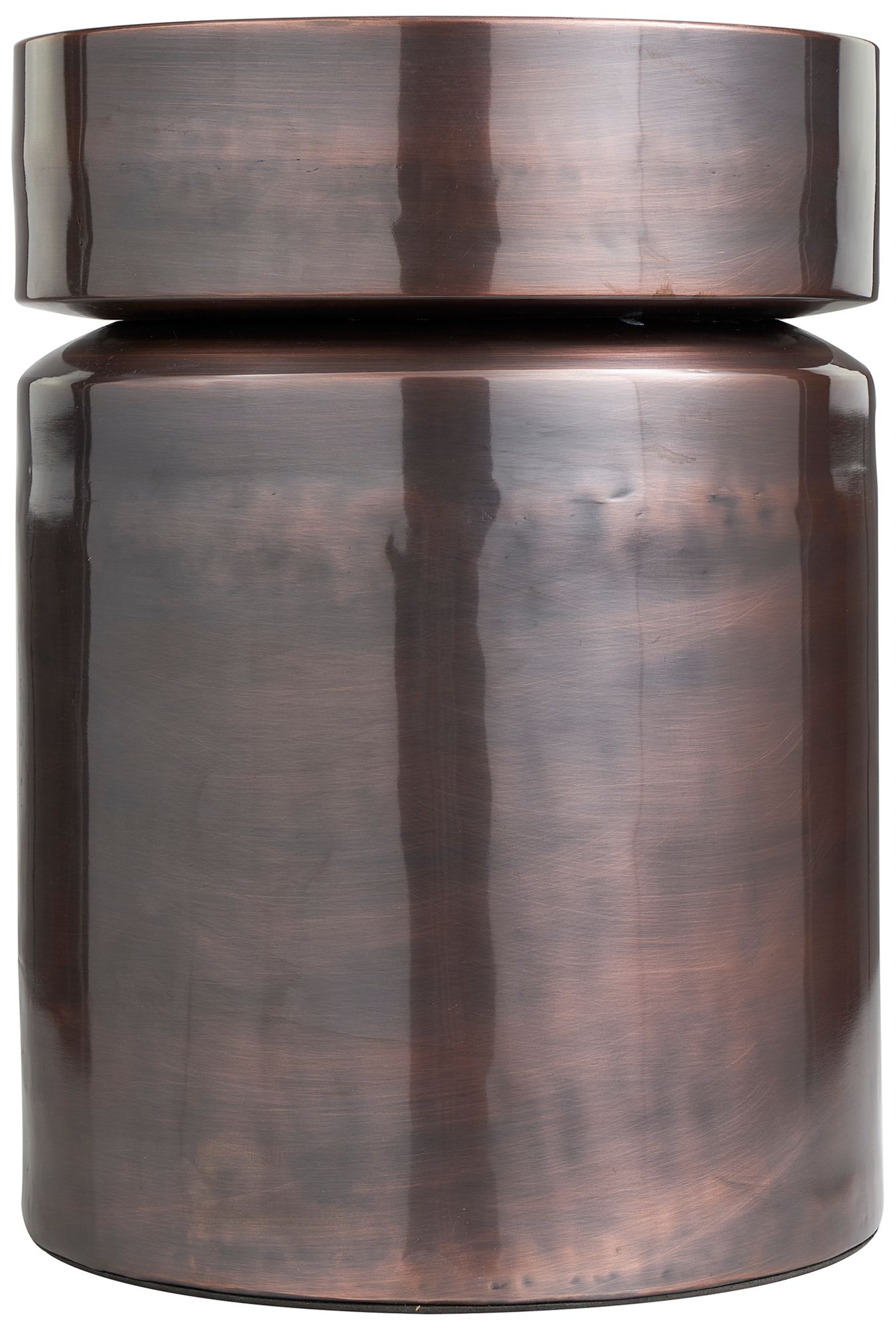 Image 4 Sutcliffe 13 1/2" Wide Dark Copper Iron Drum Accent Table more views