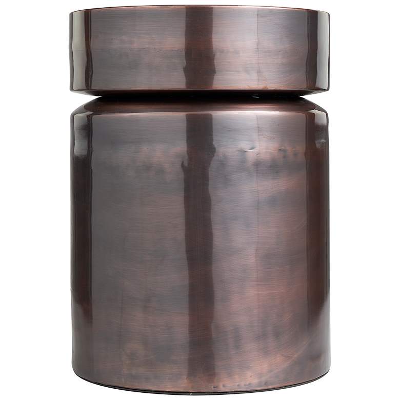 Image 4 Sutcliffe 13 1/2" Wide Dark Copper Iron Drum Accent Table more views
