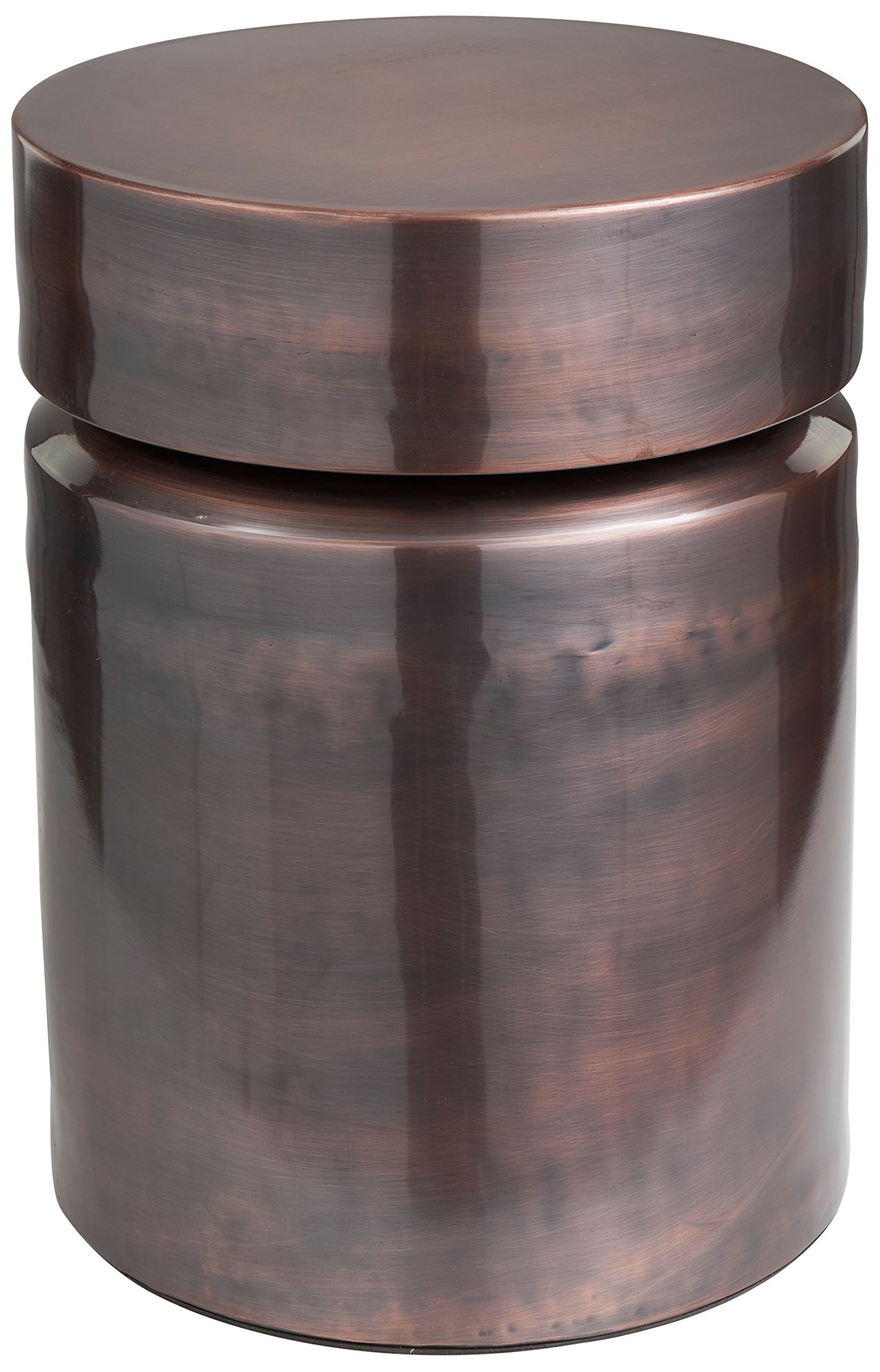 Image 5 Sutcliffe 13 1/2" Wide Dark Copper Iron Drum Accent Table more views