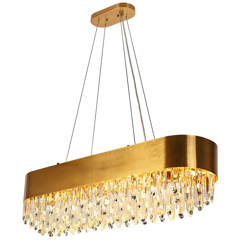 Image 1 Sutella 10-Light Crystal Gold Island Chandelier