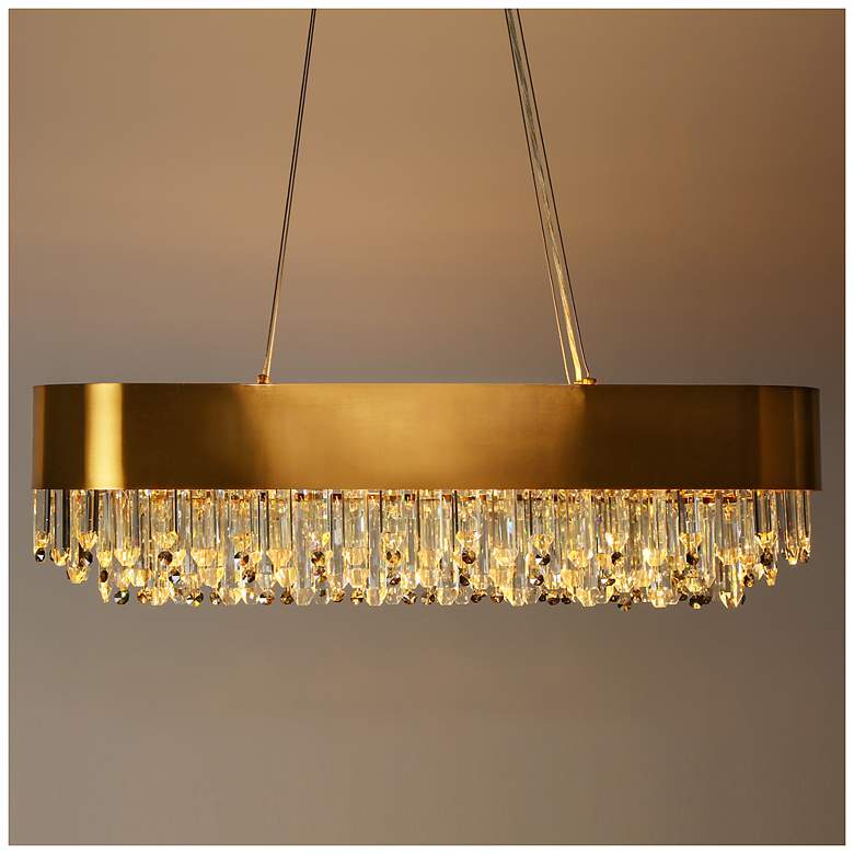 Image 3 Sutella 10-Light Crystal Gold Island Chandelier more views