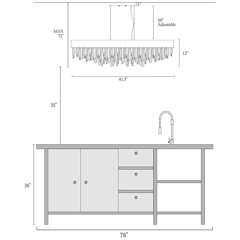 Image 6 Sutella 10-Light Crystal Island Chandelier more views