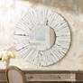1_Sutter Distressed White 36" Round Sunburst Wall Mirror