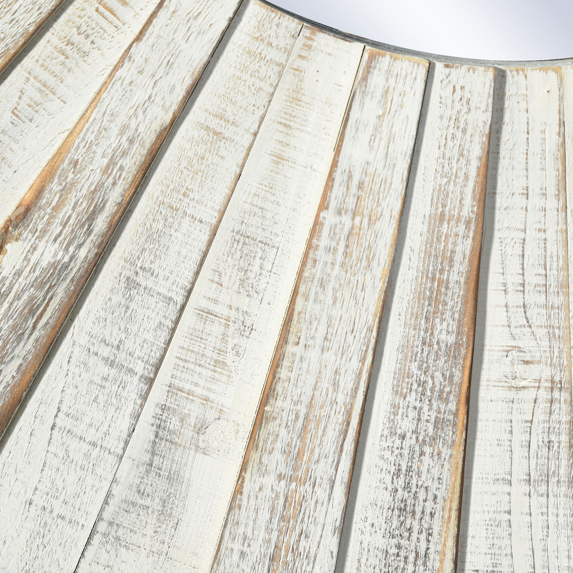 Image 5 Sutter Distressed White 36" Round Sunburst Wall Mirror more views