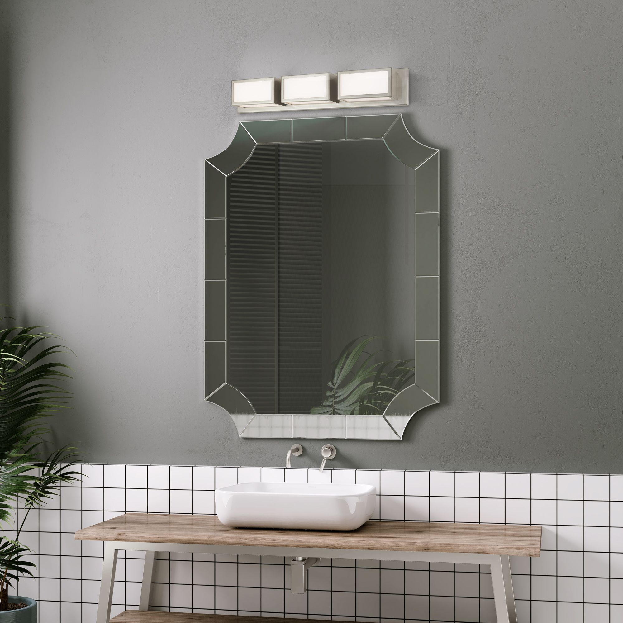 Sutter LED Light Brushed Nickel Bath Vanity