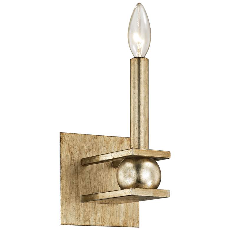 Image 1 Sutton 11 1/2" High Champagne Silver Leaf Wall Sconce