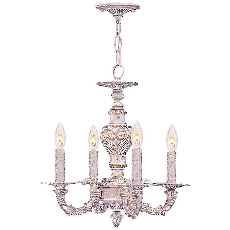 Sutton 13 1/2&quot; Wide Antique White and Gold Chandelier