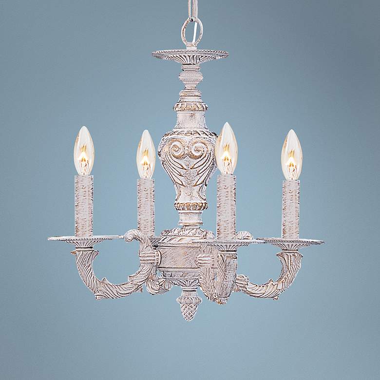 Sutton 13 1/2&quot; Wide Antique White and Gold Chandelier