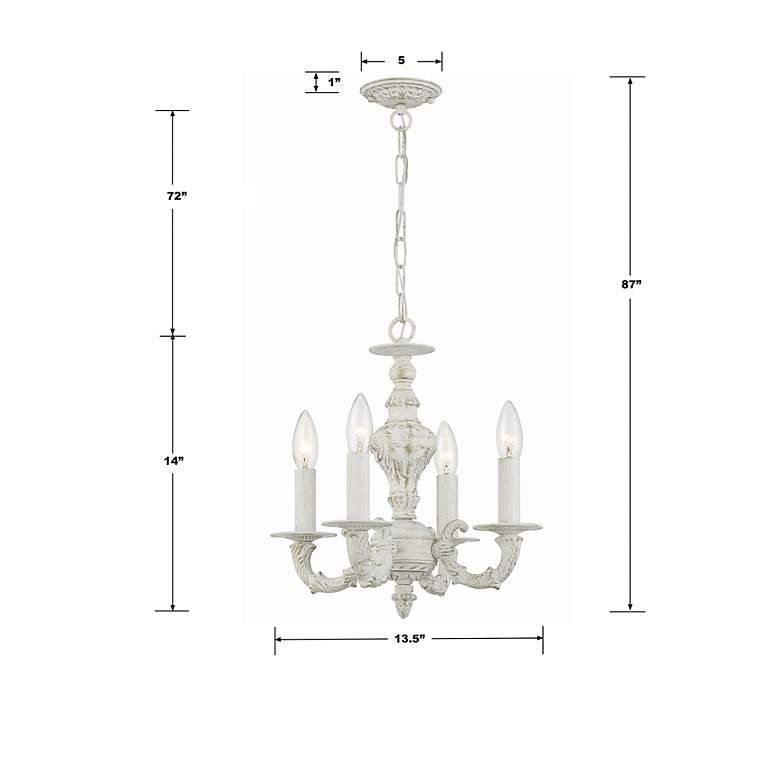 Image 7 Sutton 13 1/2" Wide Antique White and Gold Chandelier more views