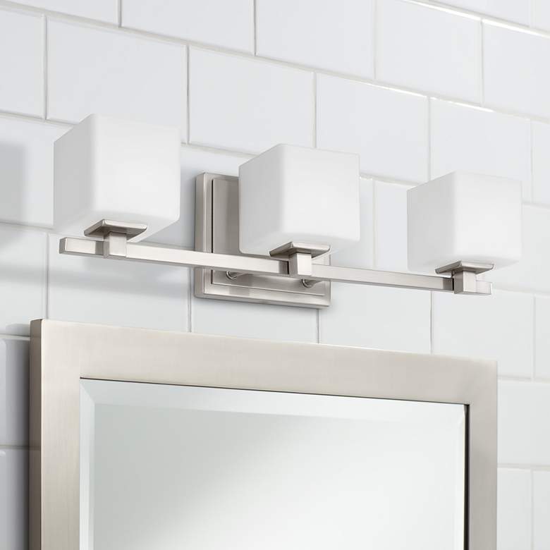 Image 1 Sutton 22" Wide Satin Nickel 3-Light Bath Light