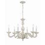 3_Sutton 28" Wide Antique White and Gold Chandelier more views