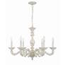 4_Sutton 28" Wide Antique White and Gold Chandelier more views