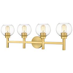 Sutton 31 1/2" Wide Brushed Gold 4-Light Bath Light