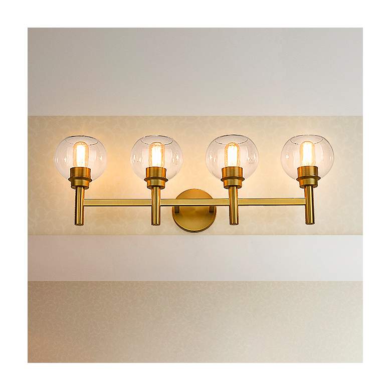 Image 1 Sutton 31 1/2" Wide Brushed Gold 4-Light Bath Light