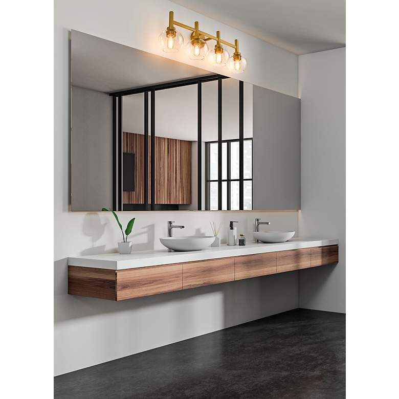 Image 3 Sutton 31 1/2" Wide Brushed Gold 4-Light Bath Light more views