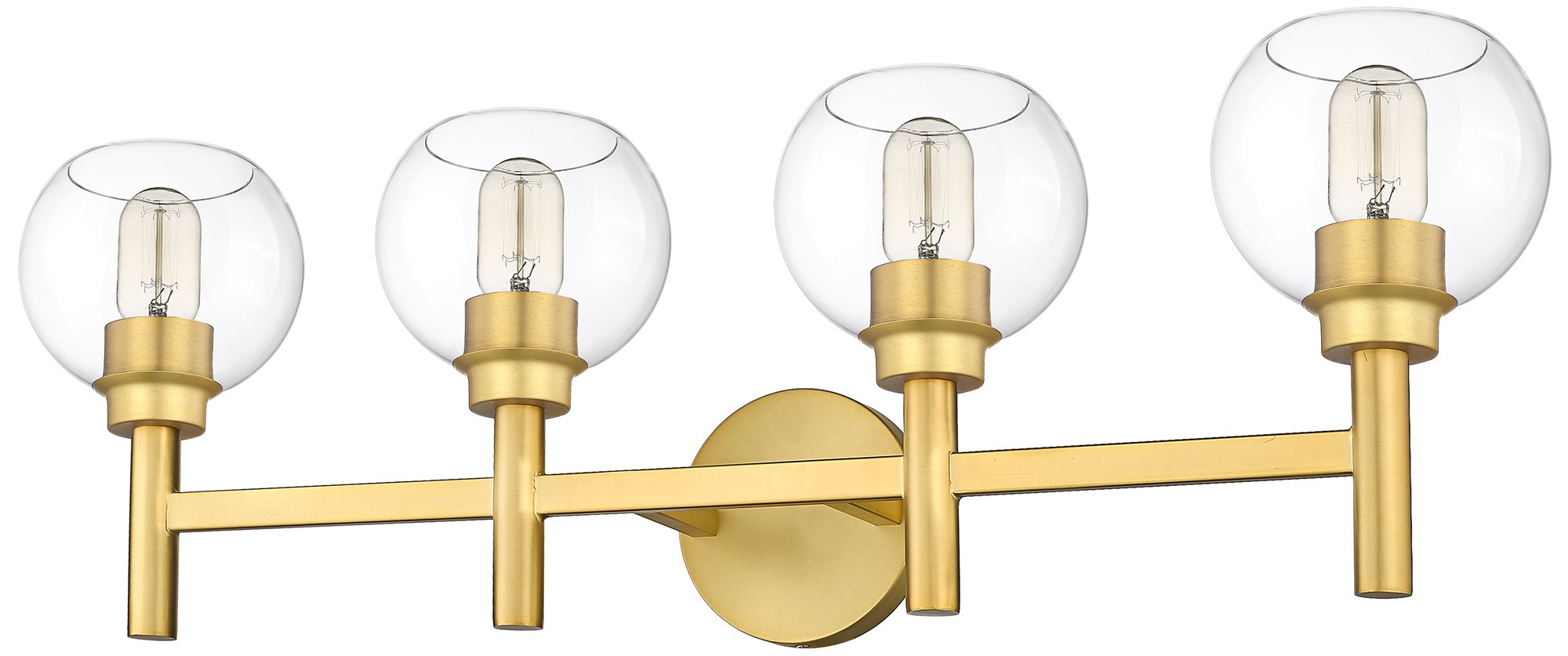 Sutton 31 1/2" Wide Brushed Gold 4-Light Bath Light