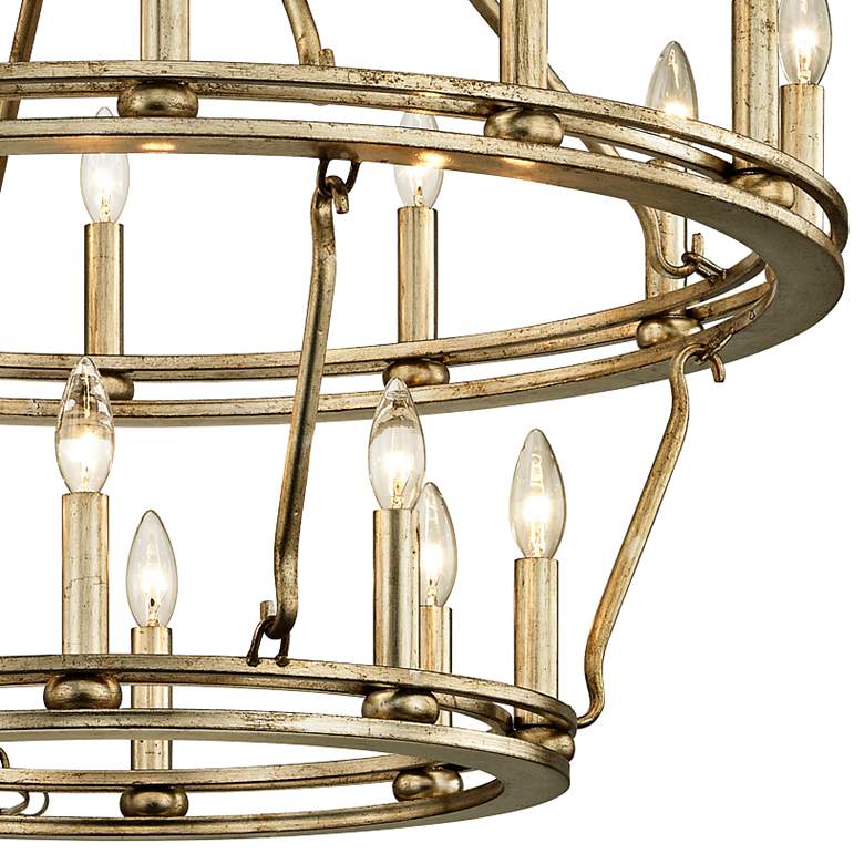 Image 3 Sutton 32" Wide Champagne Silver Leaf 20-Light Chandelier more views